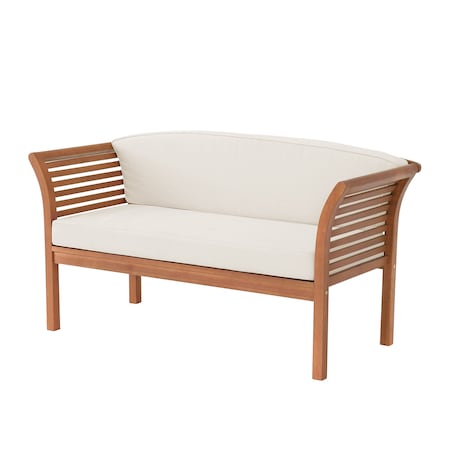 Alaterre Furniture Stamford Eucalyptus Wood Outdoor Bench with Cushions ANSF02EBO